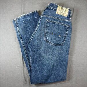 Polo Ralph Lauren Jeans Men 32x32 Blue Vintage 67 Straight Pants Dark Wash Denim